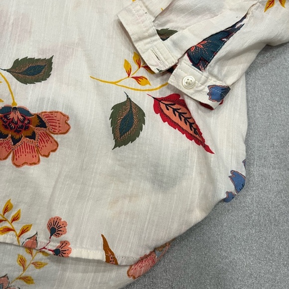 [Ptp:22”]Old Navy  Cream & Floral Print Blouse Sz L NWOT - Picture 2 of 6